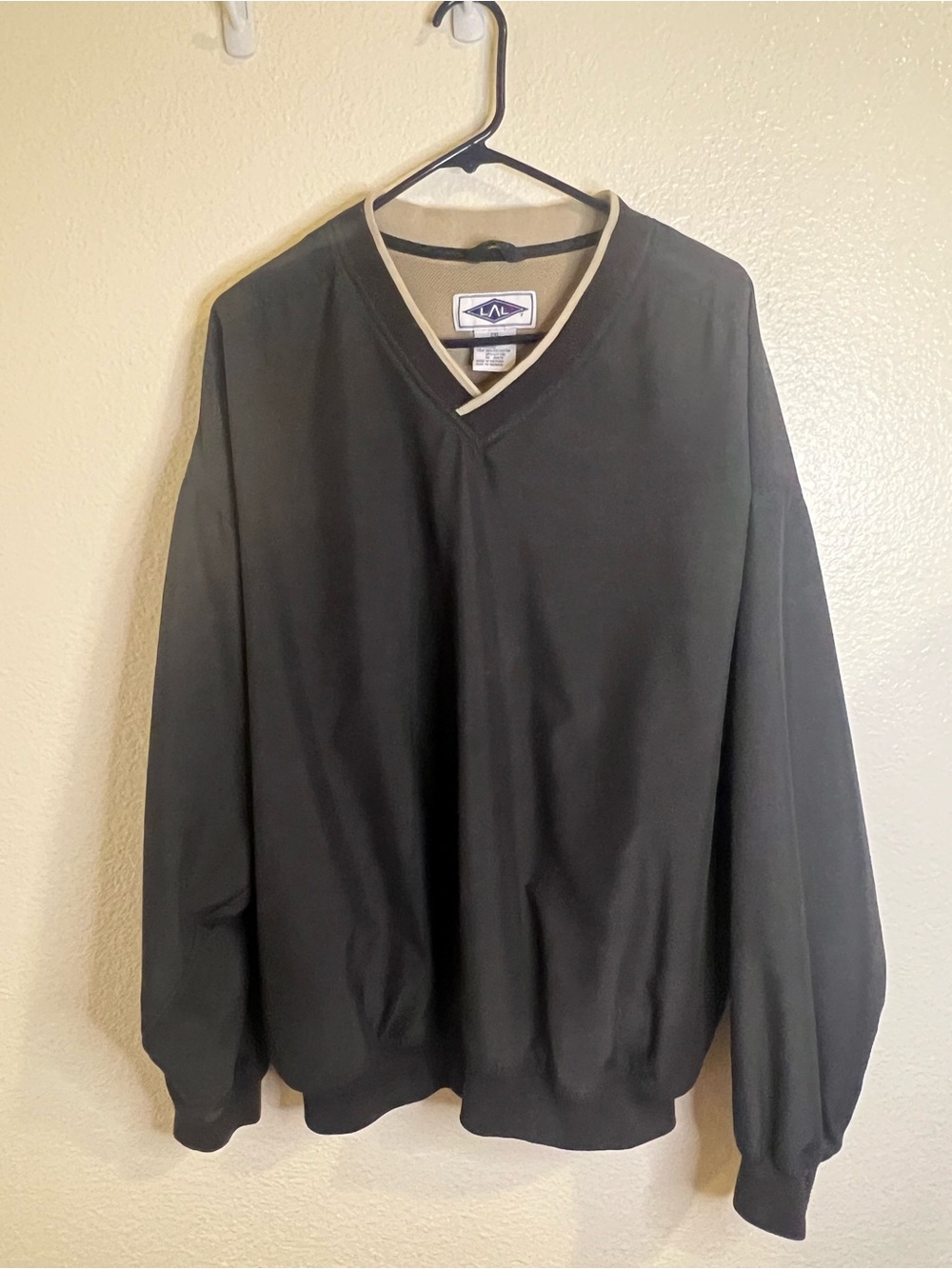 Black V-Neck Men's Sweater with Contrast Trim